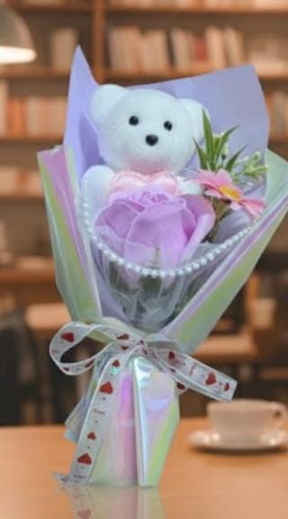 Love Teddy Rose Bouquet